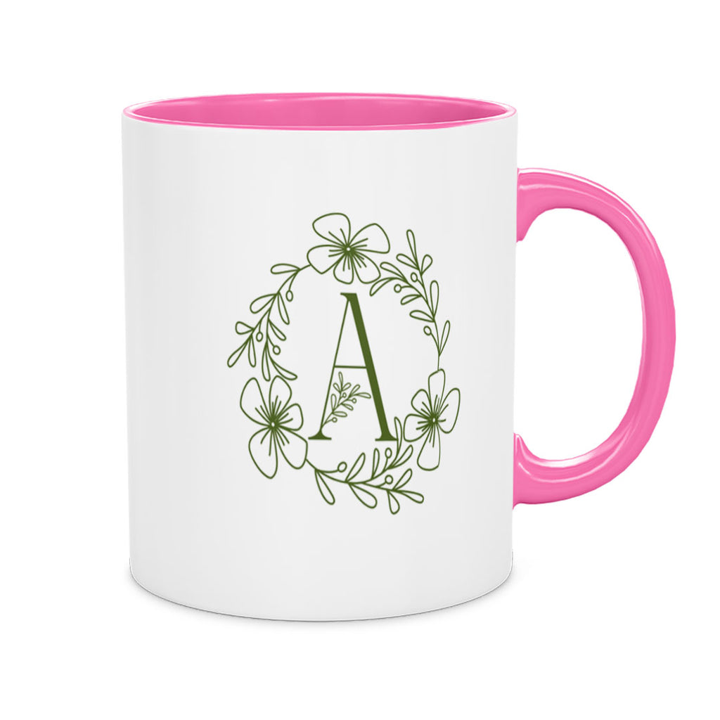 Ceramic Mug 11oz - Ceramic mug displaying a lush, tropical floral design in vibrant hues of pink, orange, and green
