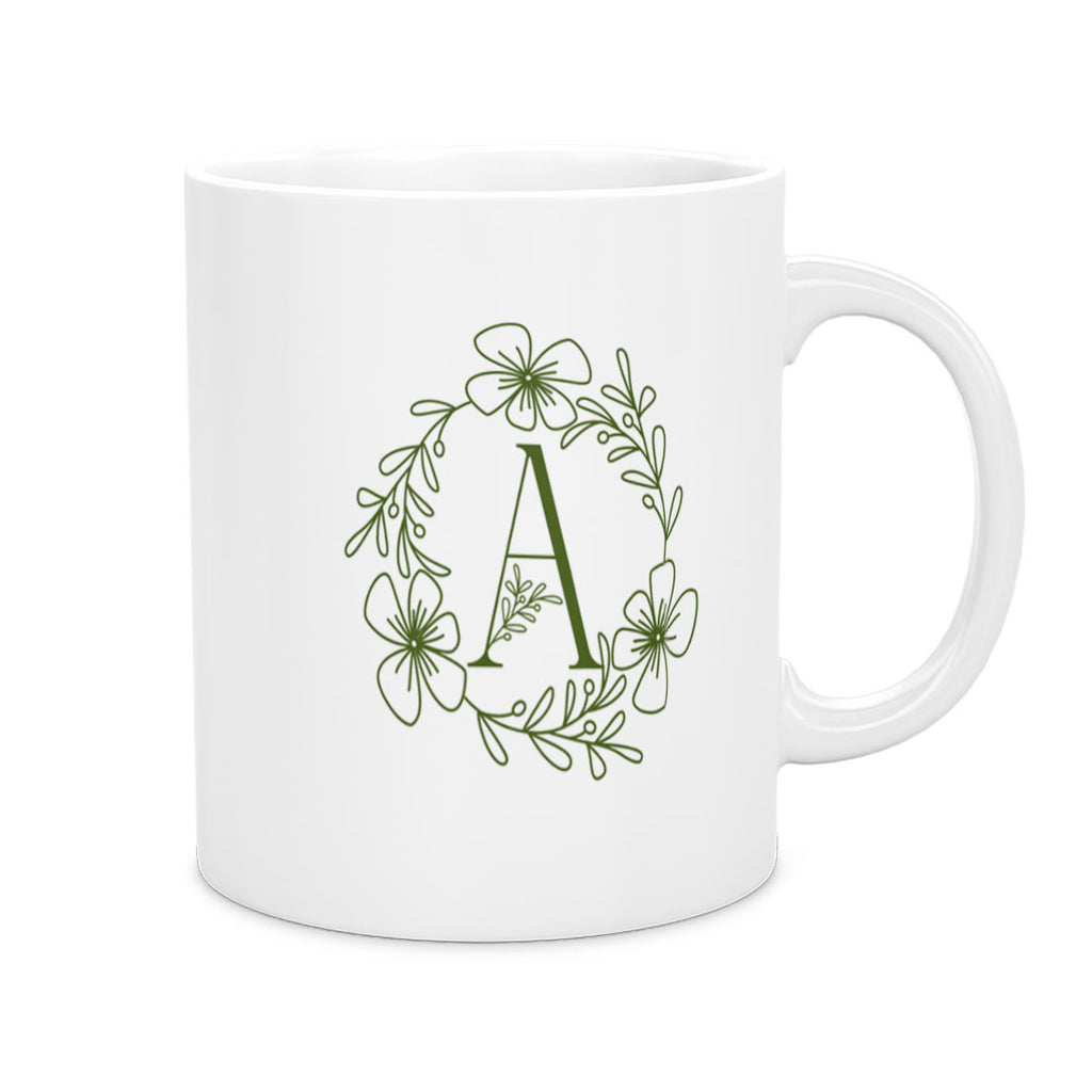 Ceramic Mug 11oz - Whimsical, hand-painted floral artwork decorating the exterior of a white ceramic mug