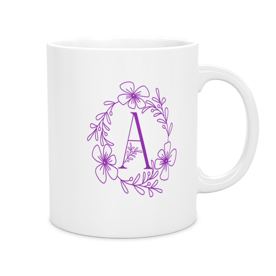 Ceramic Mug 11oz - Detailed, hand-drawn botanical illustration printed on the exterior of a ceramic drinking mug