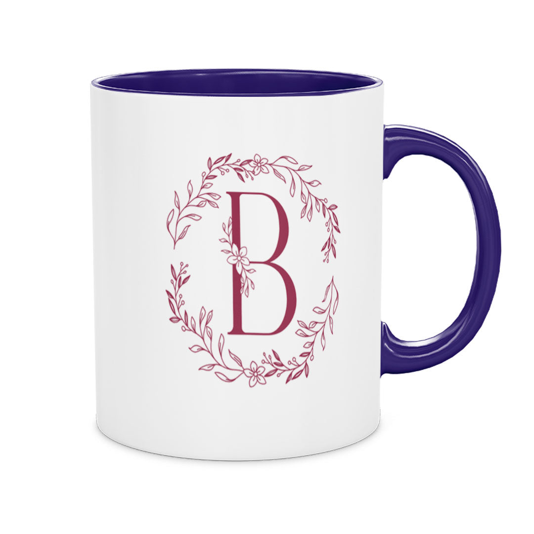 Ceramic Mug 11oz - Side profile of ceramic mug showcasing the elegant floral pattern and durable construction