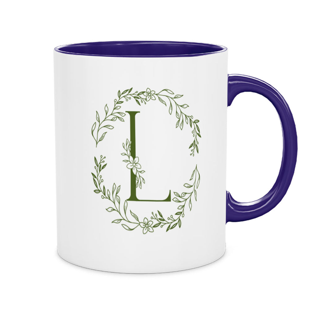 Ceramic Mug 12oz - Close-up of hand-painted botanical artwork with a watercolor-inspired look on a glossy ceramic mug