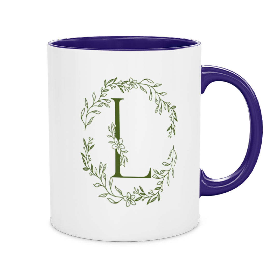 Ceramic Mug 12oz - Close-up of hand-painted botanical artwork with a watercolor-inspired look on a glossy ceramic mug