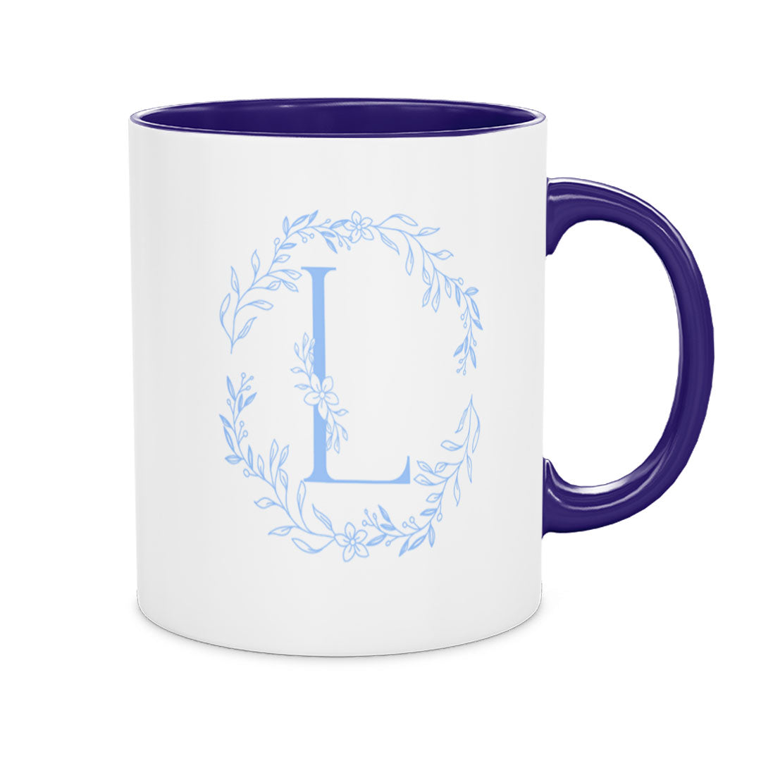 Ceramic Mug 12oz - Side profile view showing the elegant shape and glossy finish of the floral ceramic coffee mug