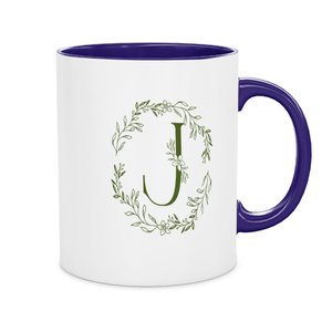 Ceramic Mug With Vibrant "J" Letter