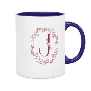 Ceramic Mug With Vibrant "J" Letter