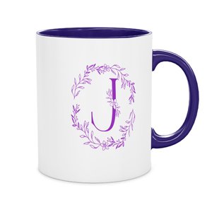 Ceramic Mug With Vibrant "J" Letter
