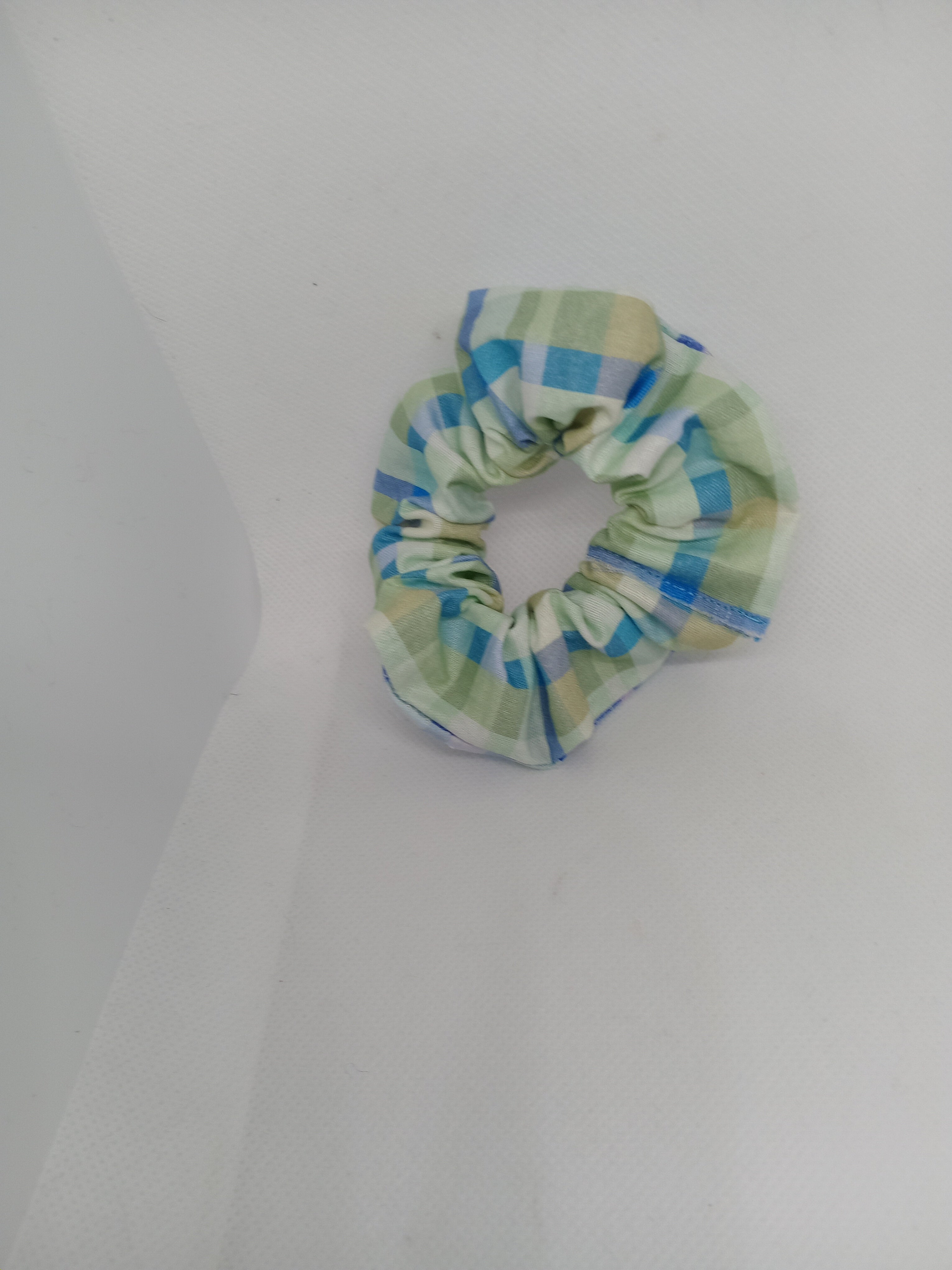 Pastel Plaid Hair Scrunchie