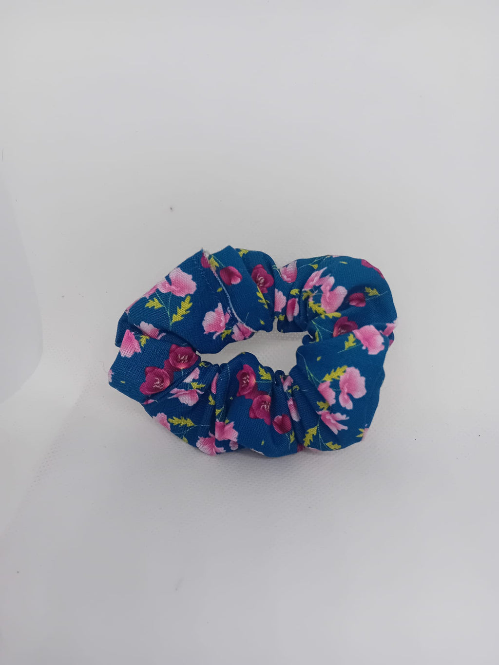 Floral Blue Scrunchie