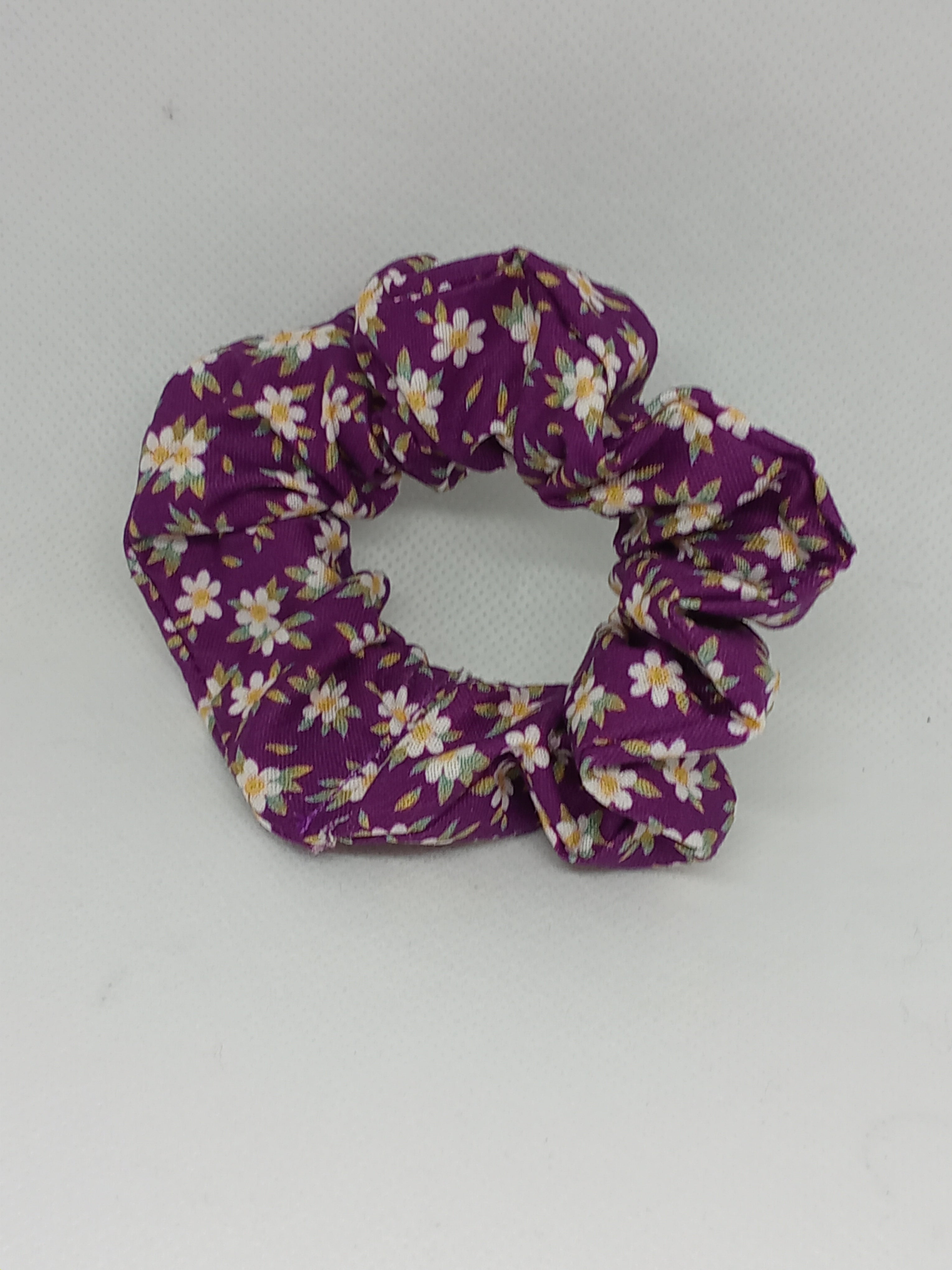 Lavender with white flower Scrunchie