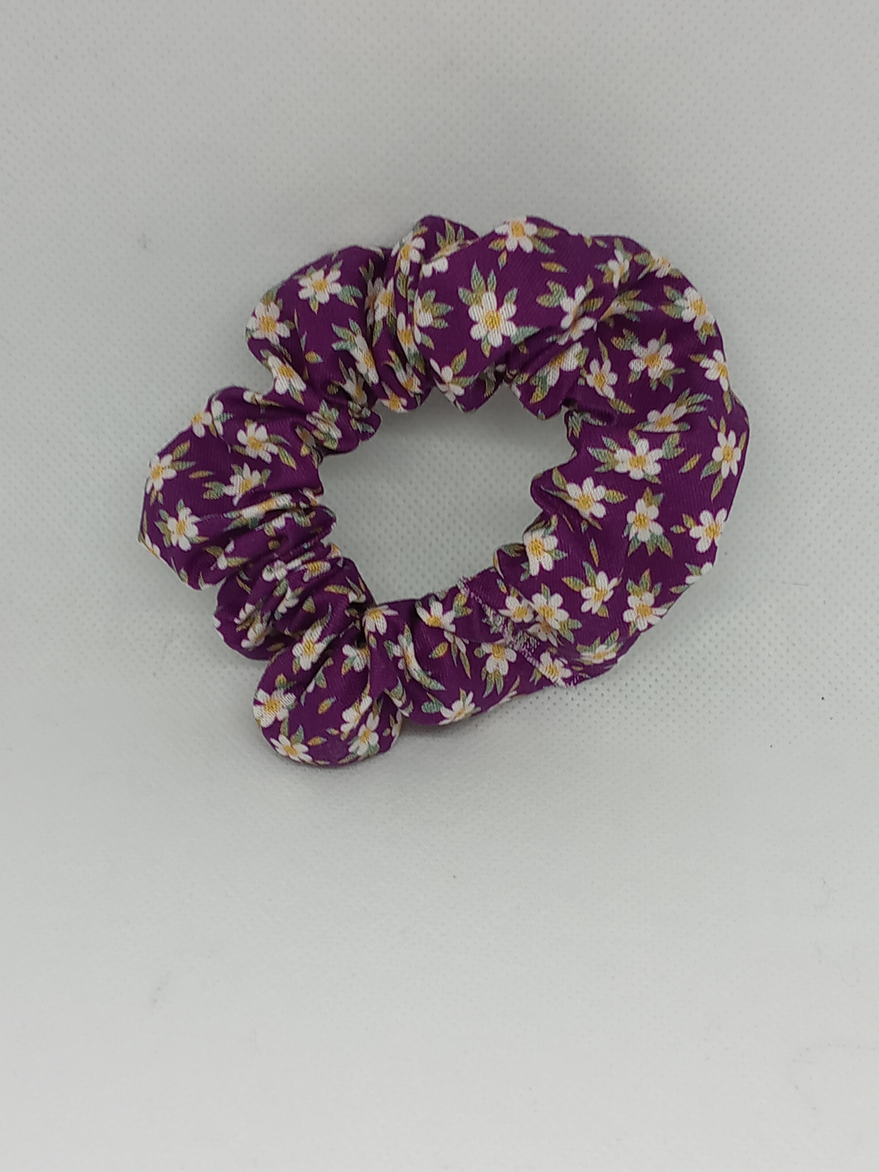 Lavender with white flower Scrunchie