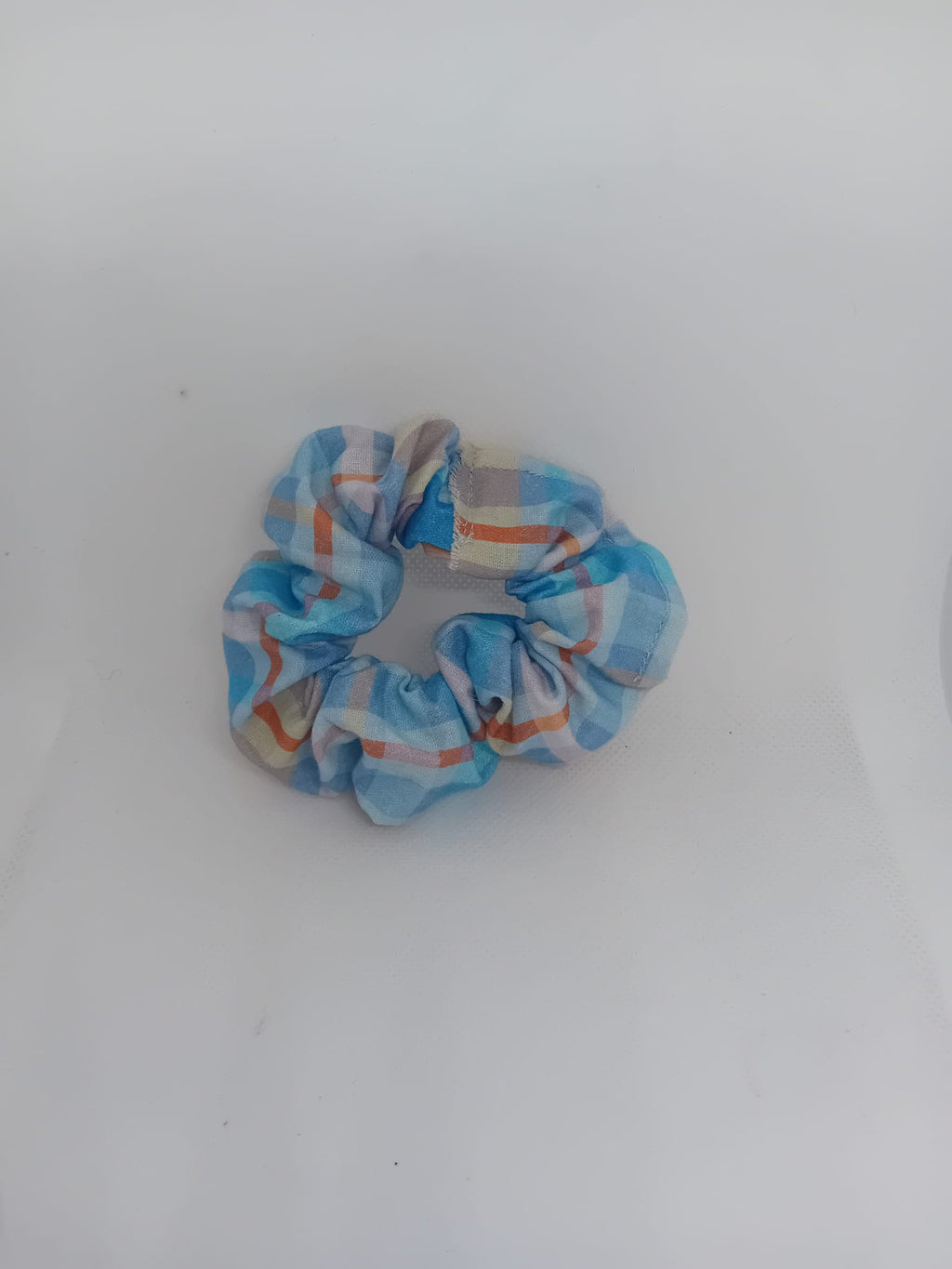 Plaid Blue scrunchie