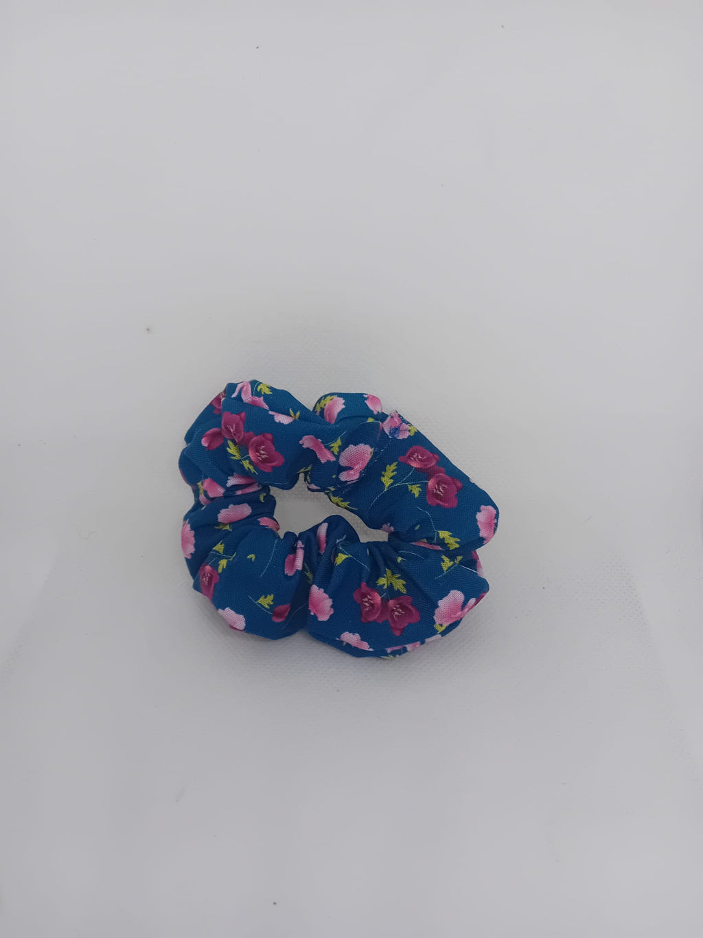 Floral Blue Scrunchie