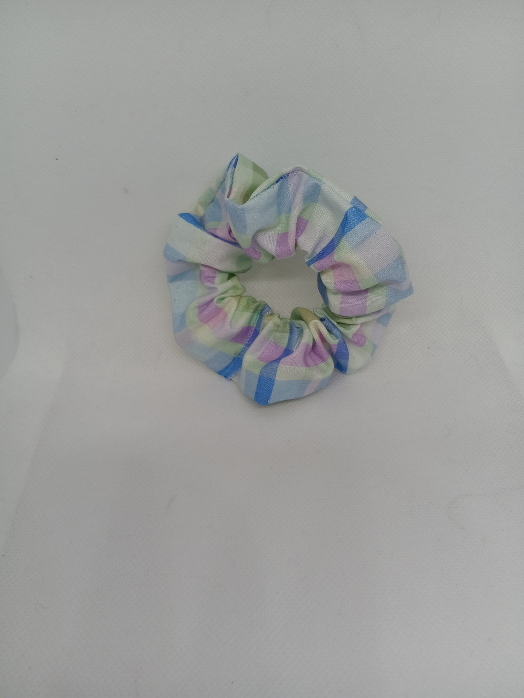 Pastel Plaid Hair Scrunchie